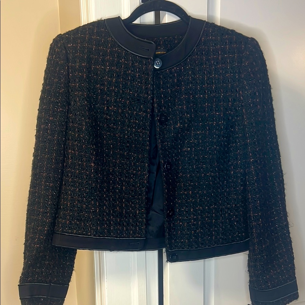 Chic Black Tweed Women's Blazer